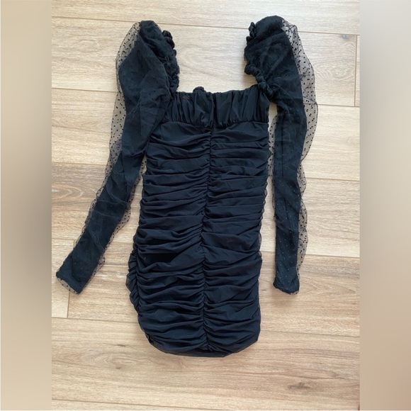 House of CB Elegant Black Long Sleeve Mini Dress Size S - Picture 12 of 12